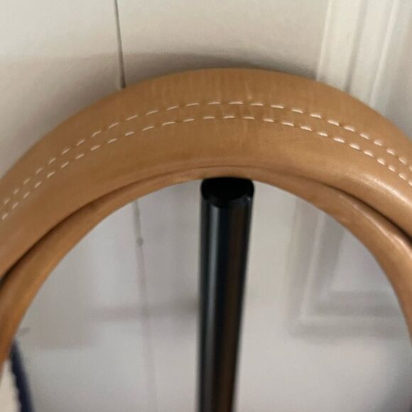 The Black Dog Large Red Tote Beach Canvas Bag with Striped Straps - Picture 4 of 6